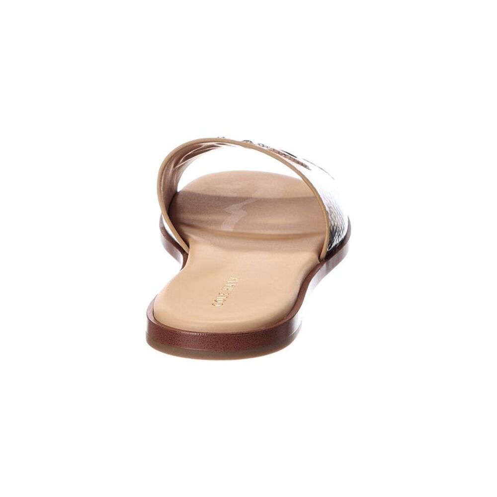 Cole Haan Flynn Snake-Embossed Leather Sandal, Brown - Picture 3 of 5